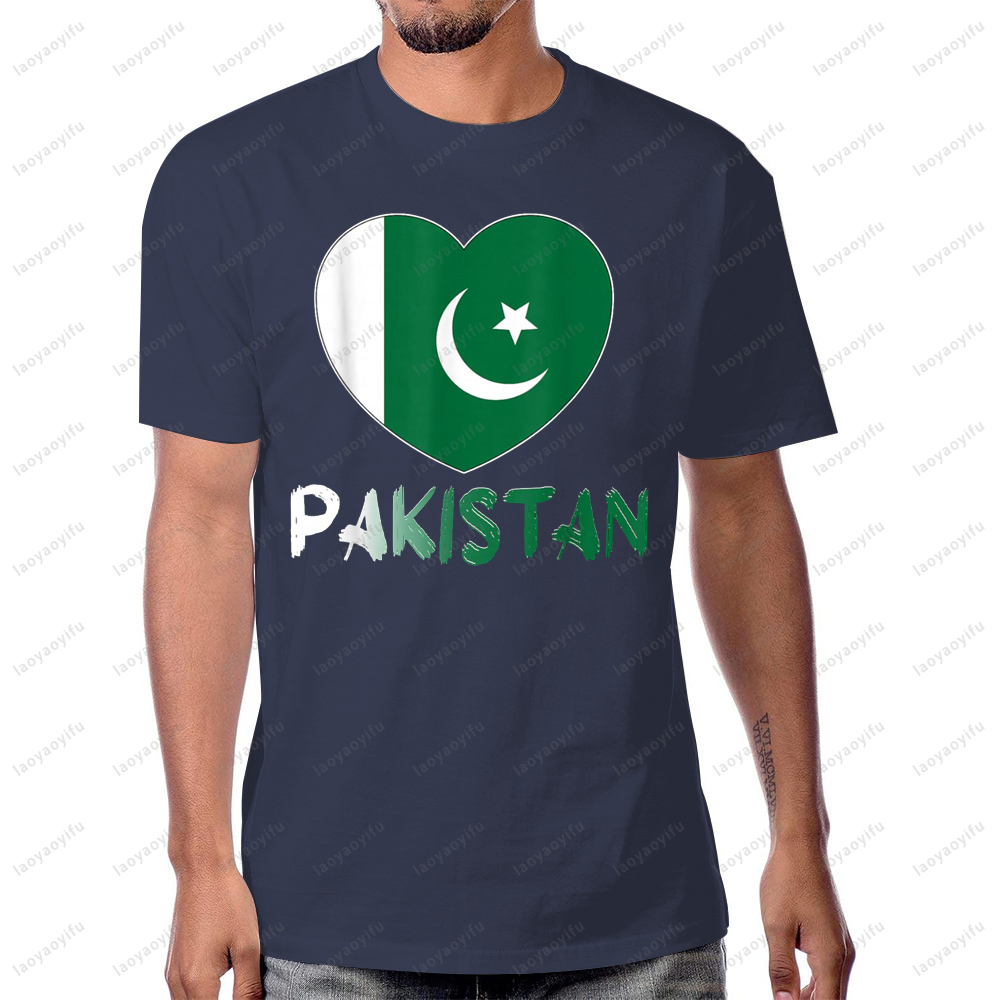 Summer Clothing Pakistan - Pakistan Flag Heart Graphic Printed Classics