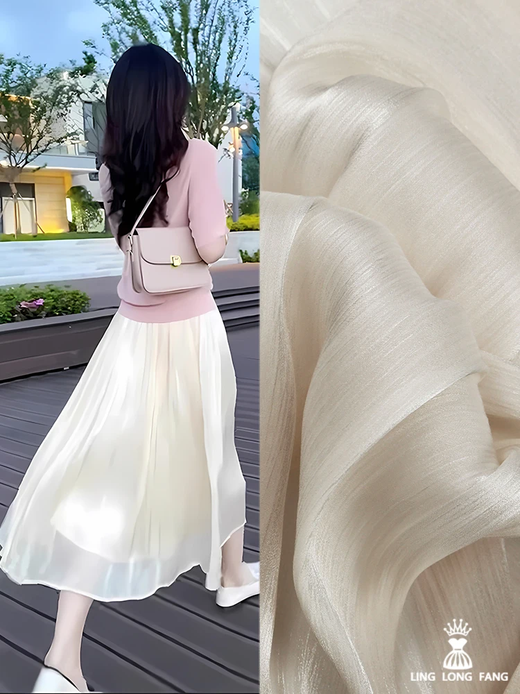 Summer Gauze Clothing - Pearlescent Thin Gauze Fabric Spring Summer