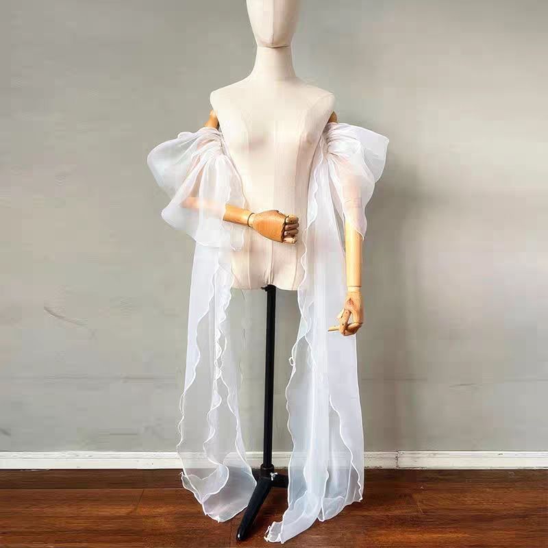 Summer Clothing Accessories - Bridal Sleeve Organza Detachable Fluffy Long