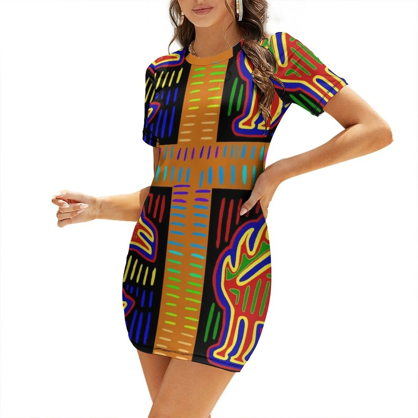Summer Clothing Trends For Women 2026 - Kuna Indian Caballo Short-Sleeved Dress Dress