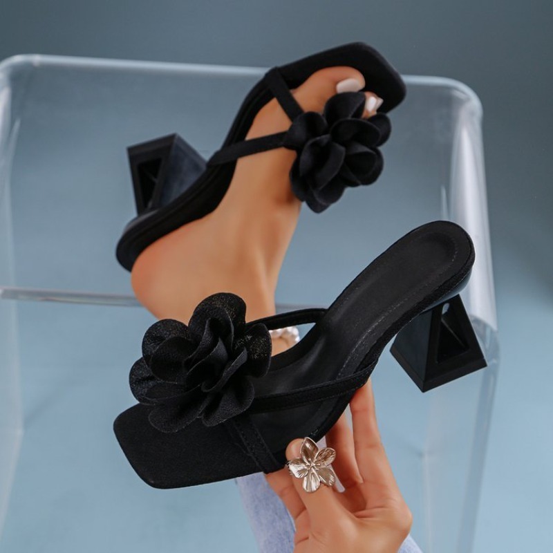Summer Clothing Sale Women - Womens 3D Flower Decor Sandals Triangular