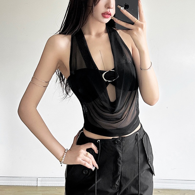 Summer Gauze Clothing - Two Pieces Sexy Halter Bandage Top