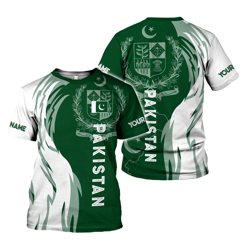 Pakistan Flag 3D Print Men's T - Summer Clothing Pakistan recension och pris