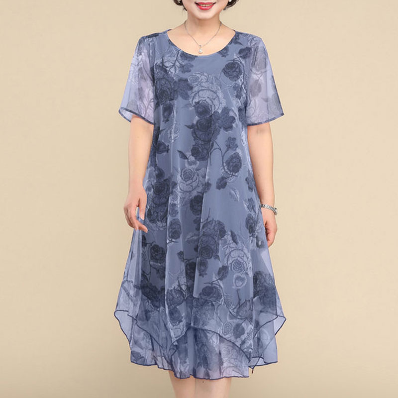 NEW O-Neck Short Sleeve Dresse - Summer Gauze Clothing recension och pris
