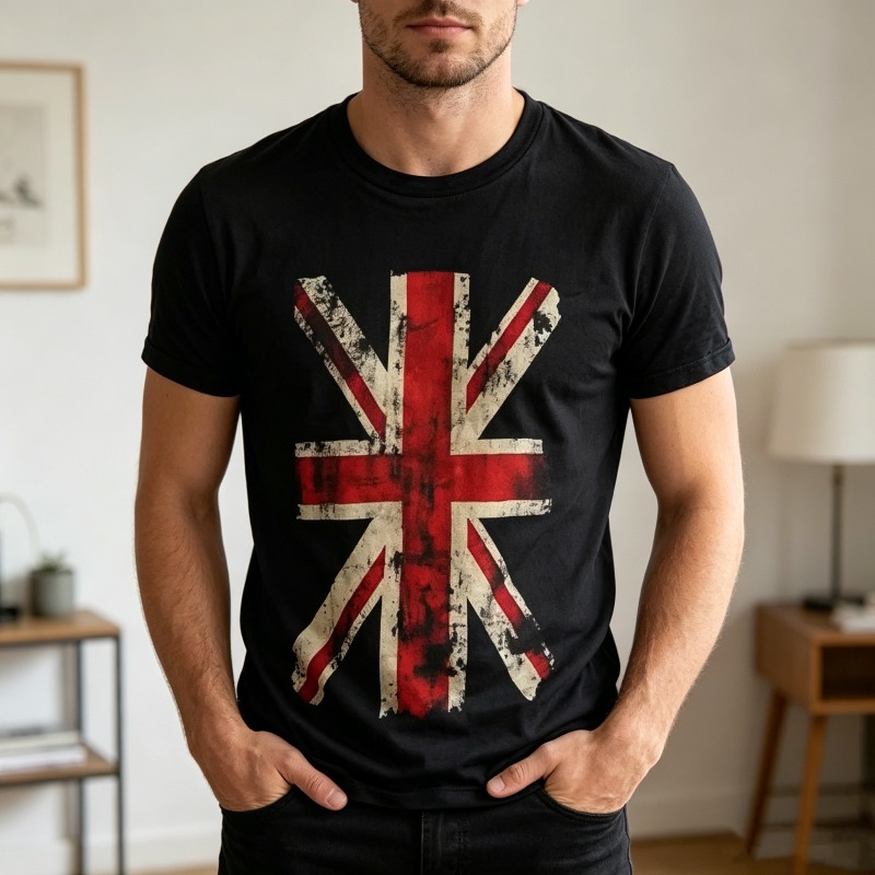 Union Jack Graphic Tshirt Vint - Summer Clothing Uk recension och pris