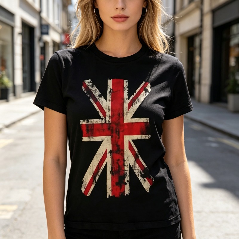 Union Jack Graphic Tshirt Vint - Summer Clothing Uk recension och pris