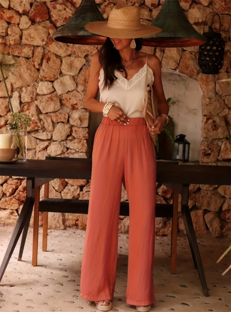 Women's High Waist Paperbag Wa - Palazzo Pant Wide recension och pris