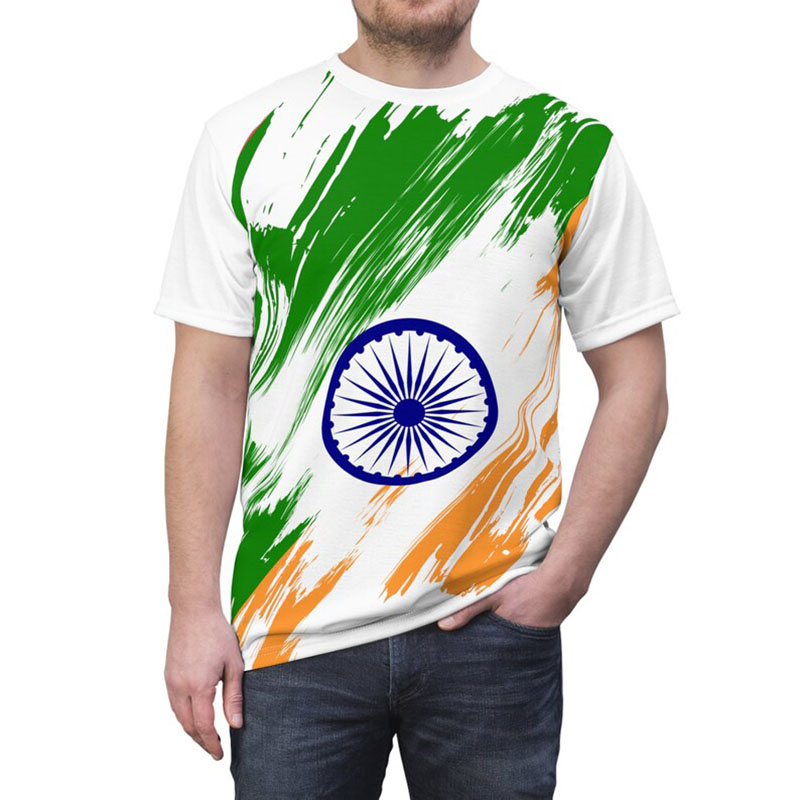 India Flag Print T-shirt Men's - Summer Clothing India recension och pris