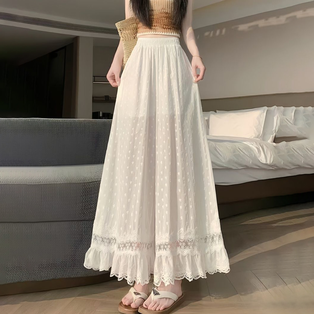 Women White Elastic High Waist - Palazzo Pant Wide recension och pris