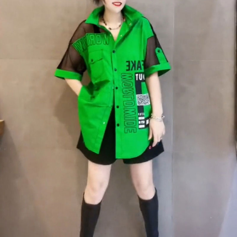 Casual Letter Printed Loose Bl - Summer Gauze Clothing recension och pris