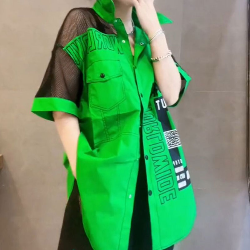 Casual Letter Printed Loose Bl - Summer Gauze Clothing recension och pris