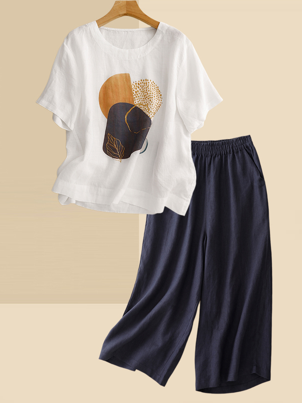 Retro Linen Short Sleeve T-Shi - Summer Clothing For Women Over 60 recension och pris