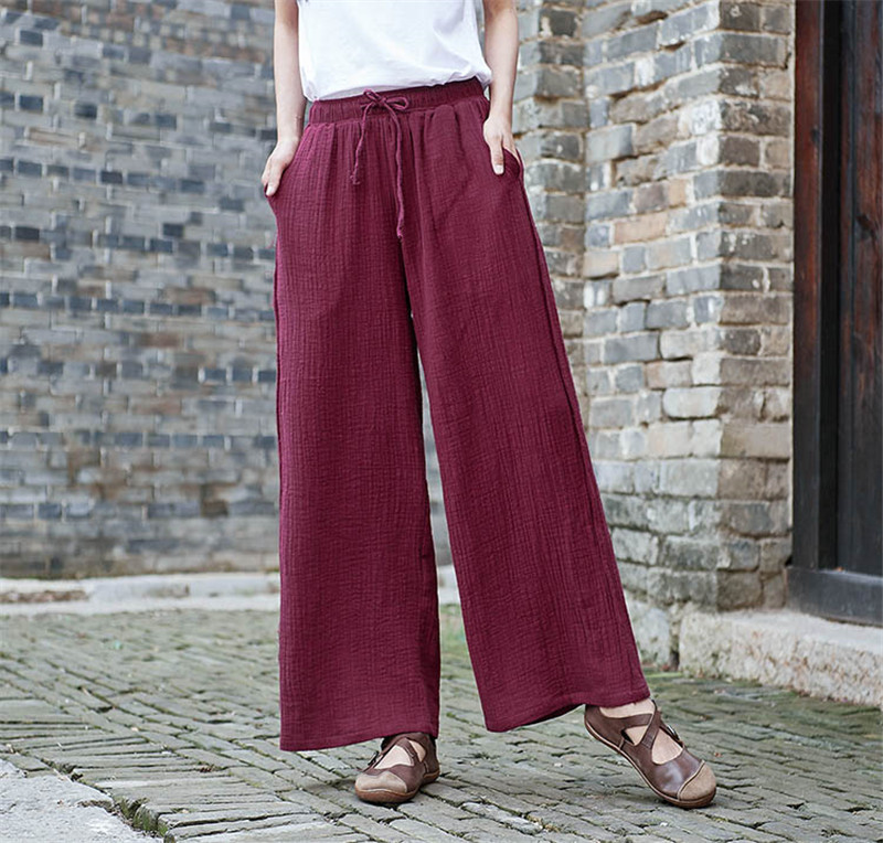 Fashion Lace-up Wide Leg Pants - Palazzo Pant Wide recension och pris