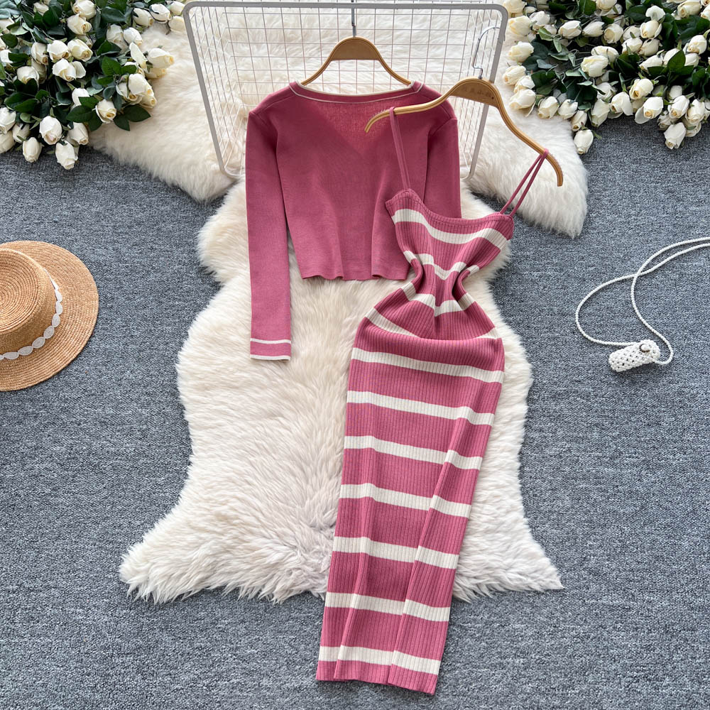 sexy basics striped Knit  slim - Summer Clothing In Winter recension och pris