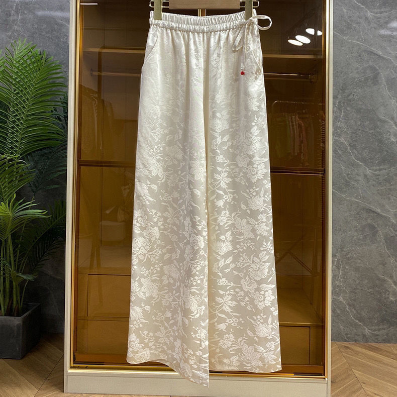Elegant Chinese Style Jacquard - Palazzo Pant Wide recension och pris