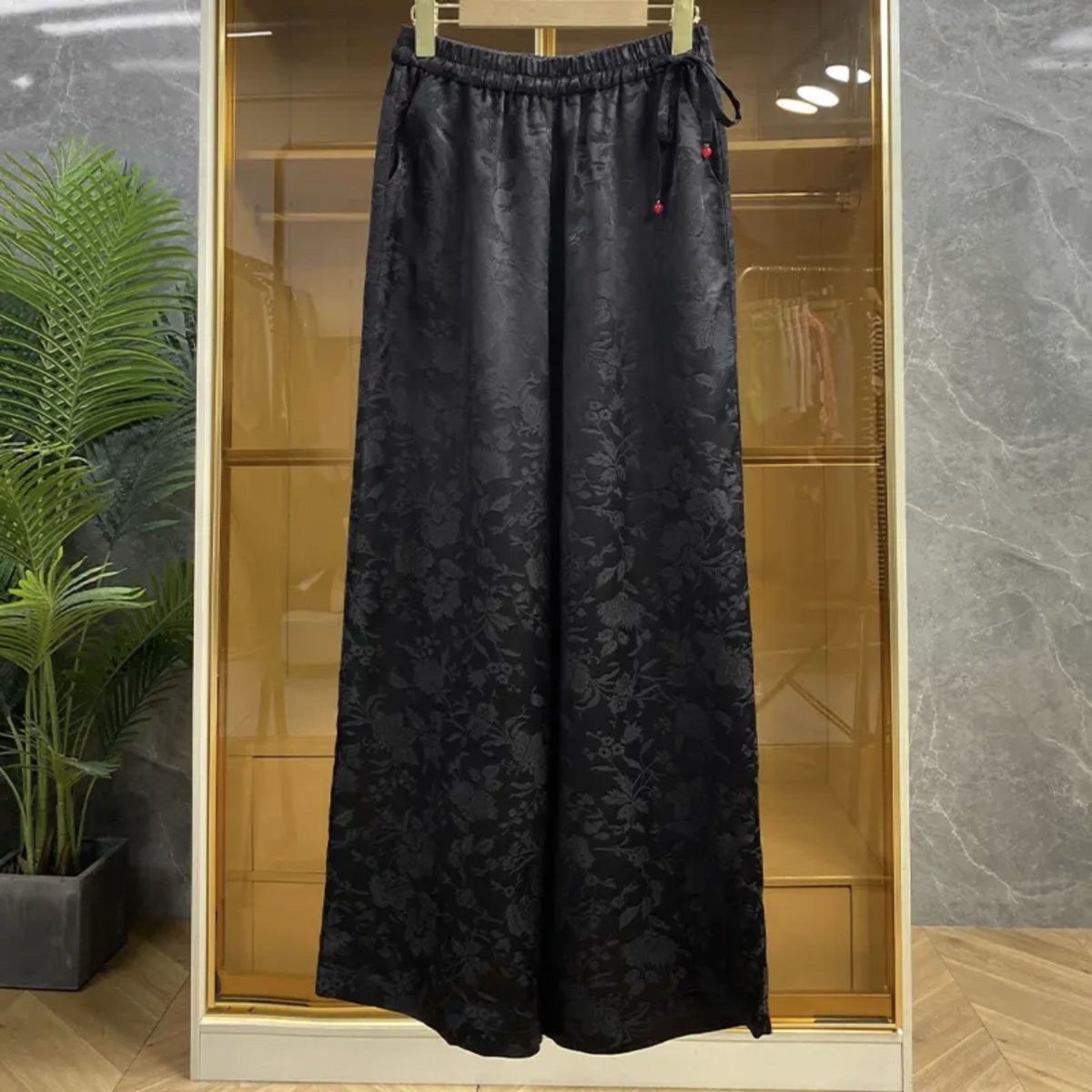 Elegant Chinese Style Jacquard - Palazzo Pant Wide recension och pris