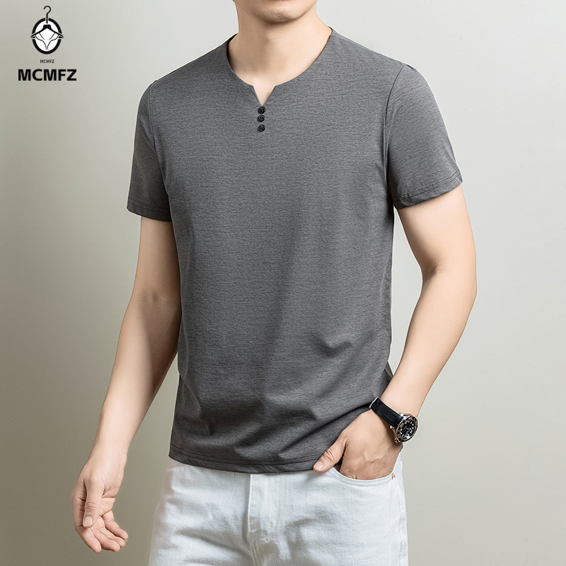 Mens Basic Henley T Shirt Comf - Summer Clothing Office recension och pris