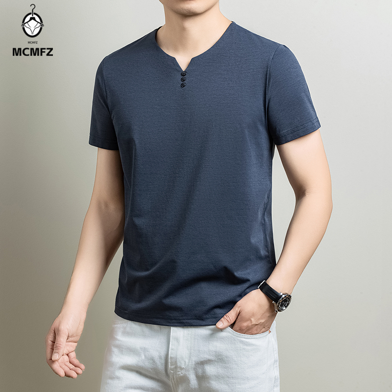 Mens Basic Henley T Shirt Comf - Summer Clothing Office recension och pris