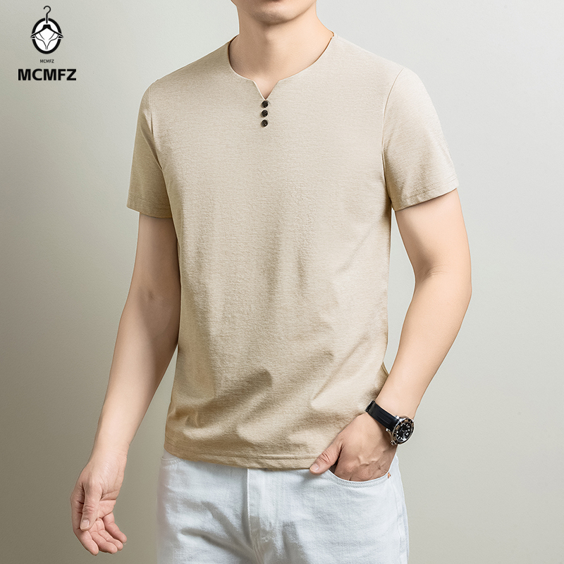 Mens Basic Henley T Shirt Comf - Summer Clothing Office recension och pris