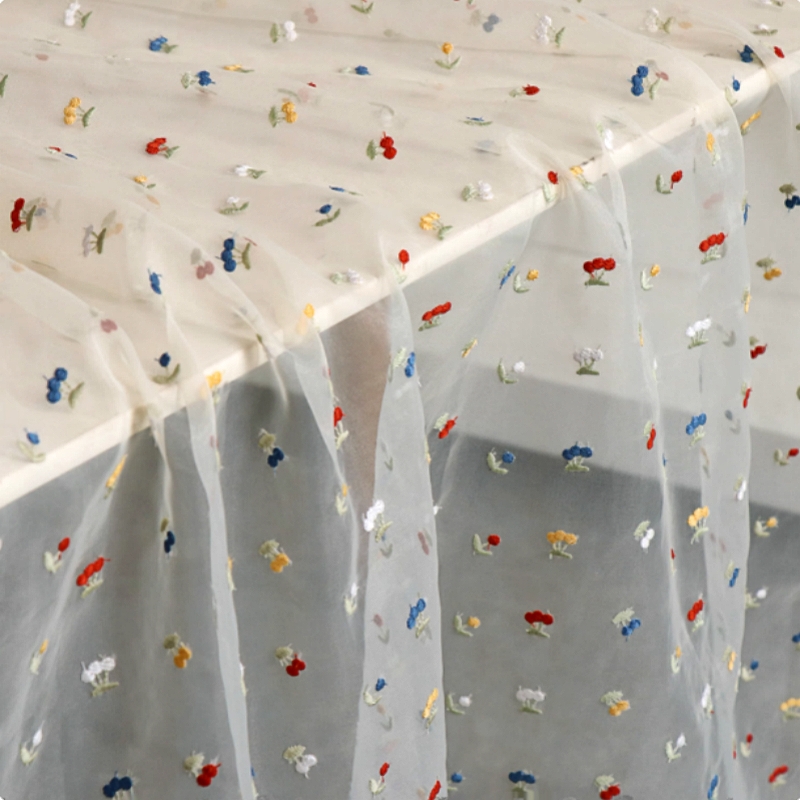 145x50cm White Fruit Embroider - Summer Gauze Clothing recension och pris