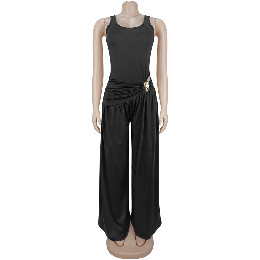 Solid Color 2 Piece Woman Set  - Palazzo Pant Wide recension och pris