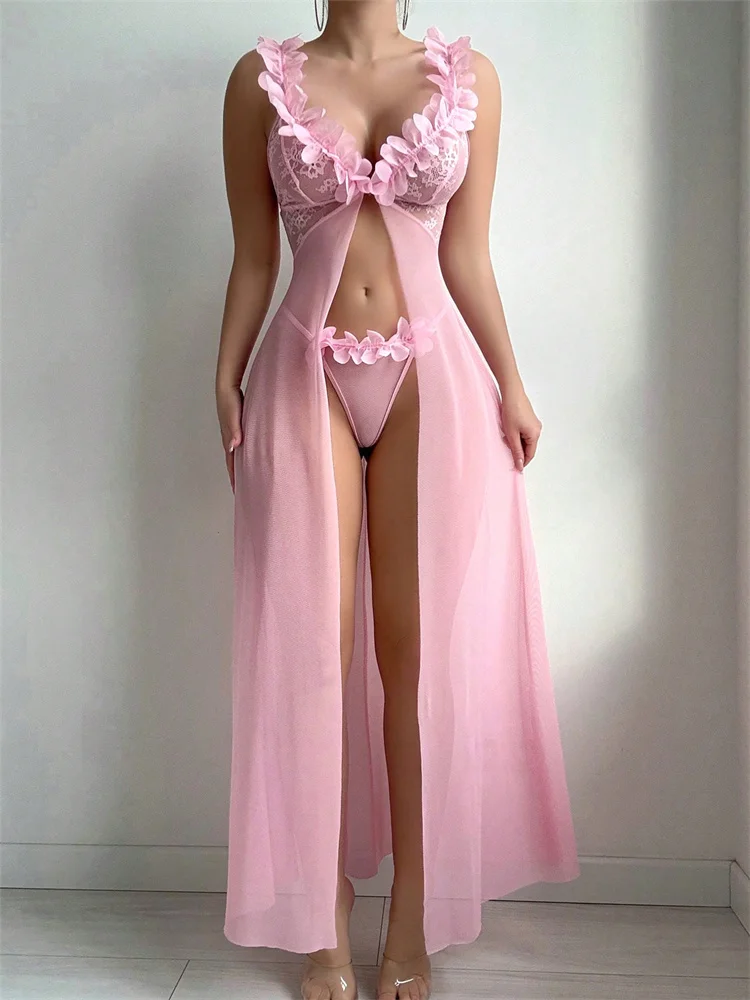 Pink Floral Sexy Nighties Wome - Summer Clothing Sale Women recension och pris