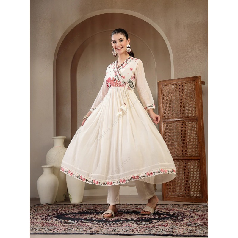 White Cotton Anarkali Kurti Se - Summer Clothing Pakistan recension och pris