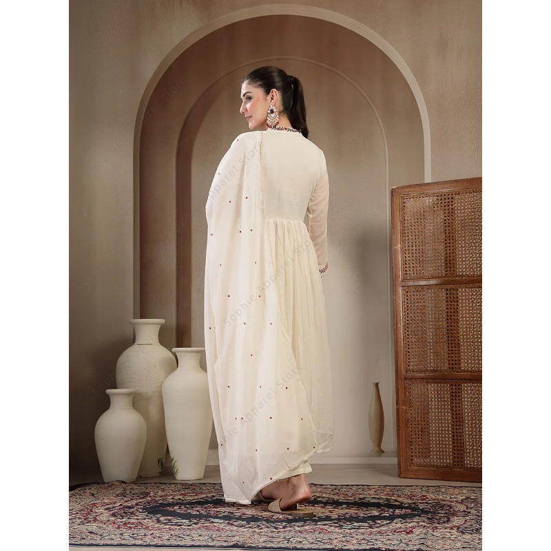 White Cotton Anarkali Kurti Se - Summer Clothing Pakistan recension och pris