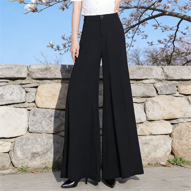 Women's High Waist Ice Silk Wi - Palazzo Pant Wide recension och pris