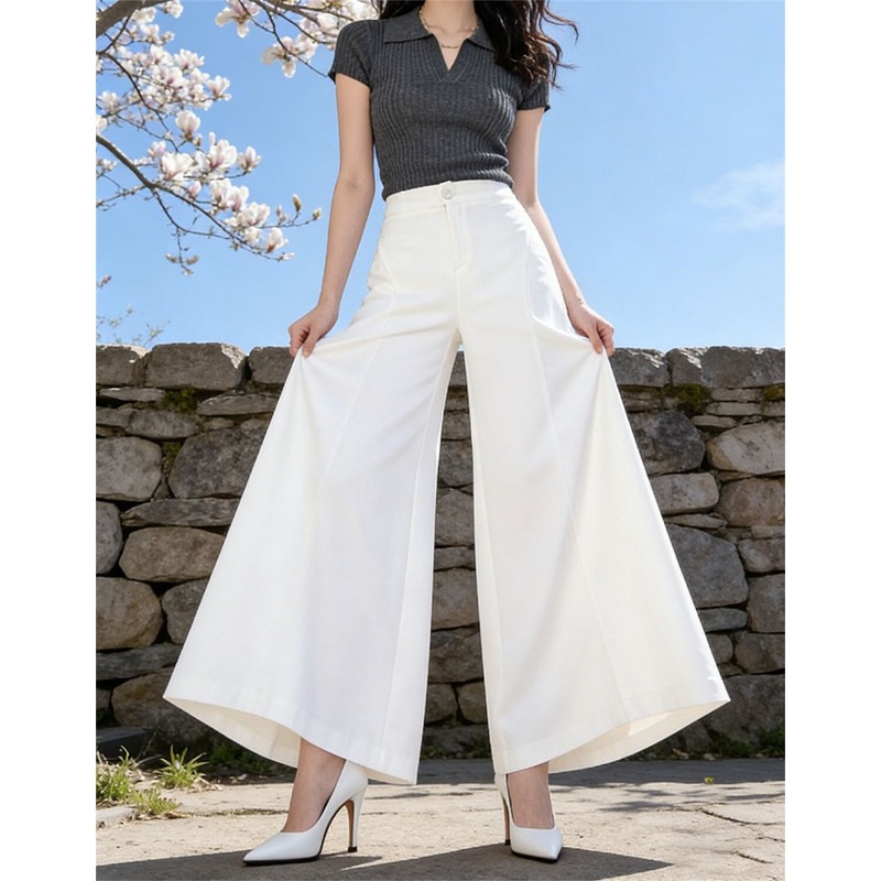 Women's High Waist Ice Silk Wi - Palazzo Pant Wide recension och pris