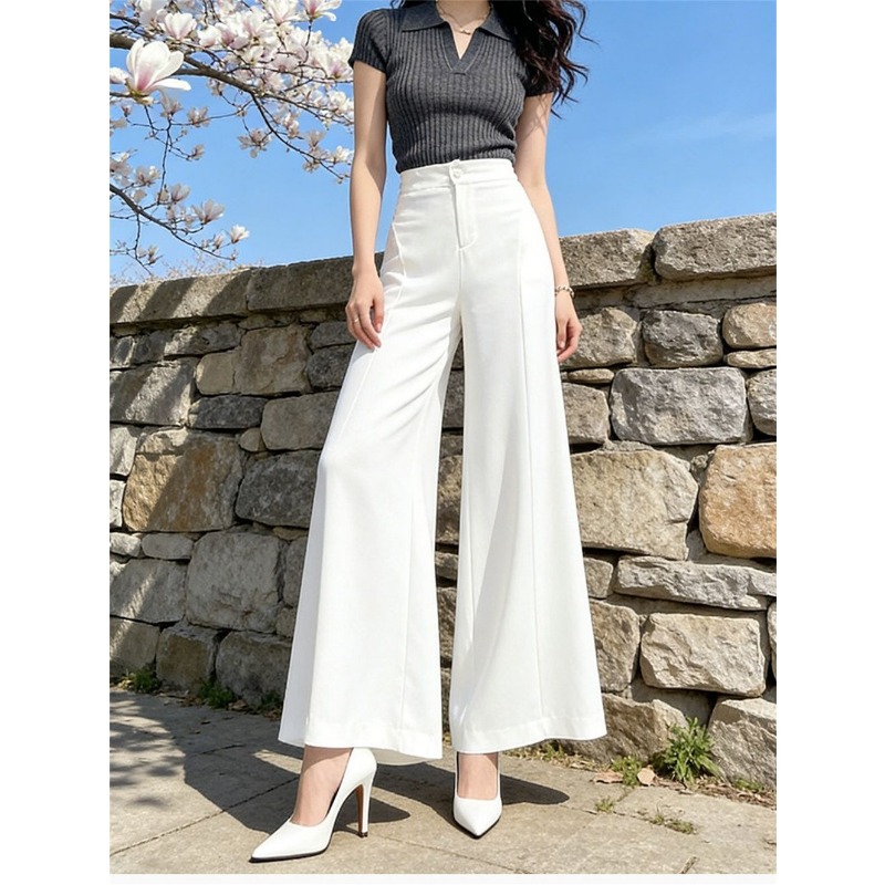 Women's High Waist Ice Silk Wi - Palazzo Pant Wide recension och pris