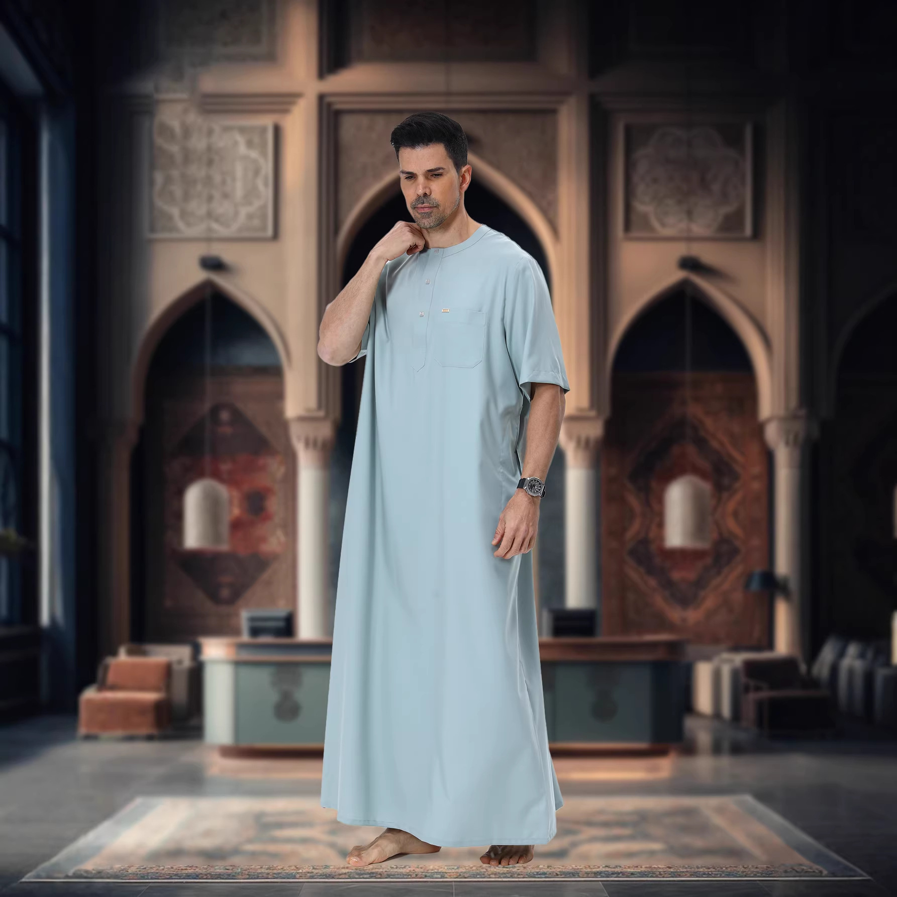 Muslim Men Abaya Kaftan Pakist - Summer Clothing Pakistan recension och pris