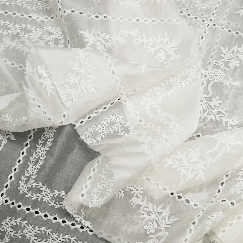 Hollow Embroidery Flower Fabri - Summer Gauze Clothing recension och pris
