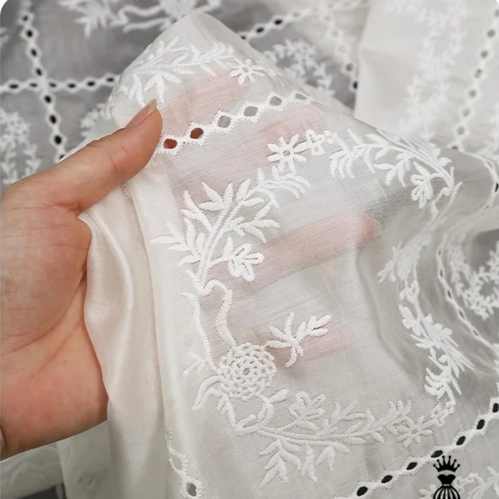 Hollow Embroidery Flower Fabri - Summer Gauze Clothing recension och pris