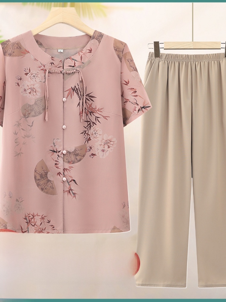 Fashionable Short Sleeve Two-P - Summer Clothing For Women Over 60 recension och pris